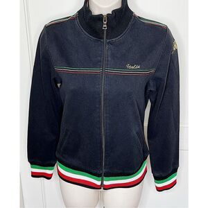 Kappa Italia Ancient Roman Black Zip Up Jacket XL Boys/Womens Small